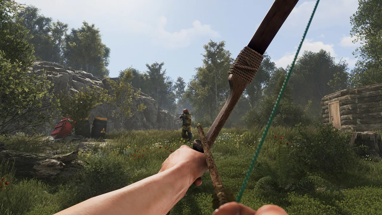 Rust raid environment with bases and compounds
